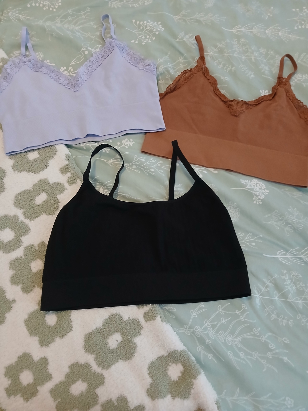 PINK Victoria's Secret Bralette Trio - Lavender, Rust, Black